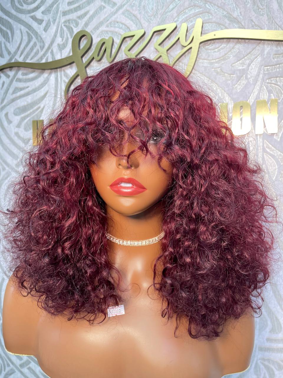 Maroon Fringe Curly