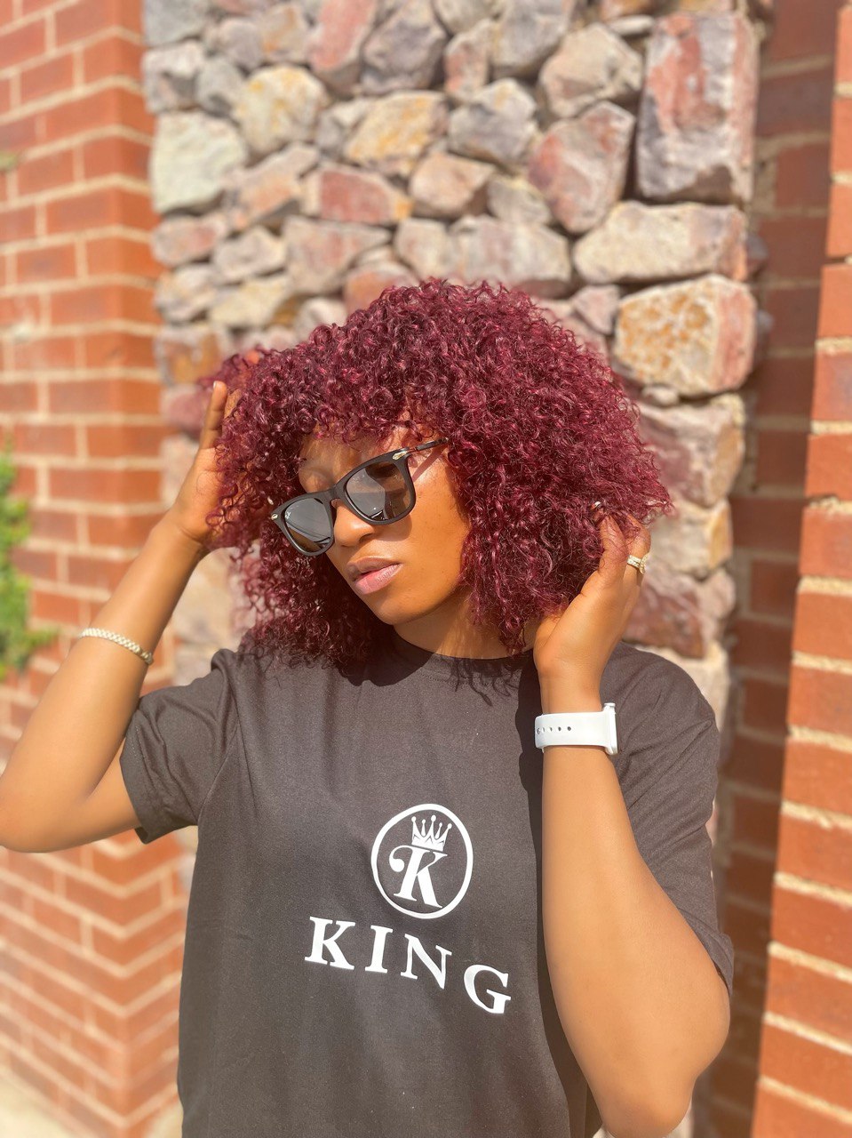 Kinky Fringe Maroon