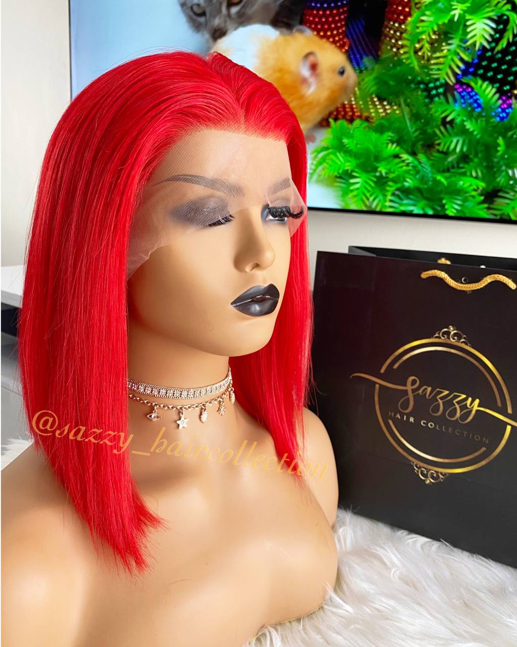 Red Frontal Wig
